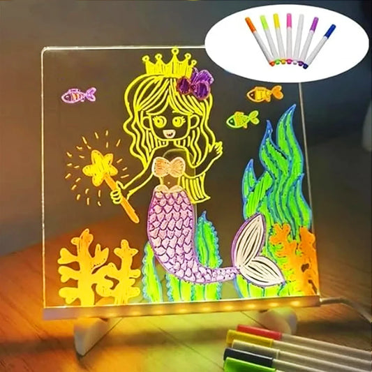 DIY Acrylic LED Message Writing Board with 7 Color Pens