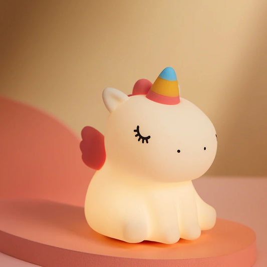 Unicorn Night Light with 1200mAh Battery, Touch Control, Soft Silicone Body