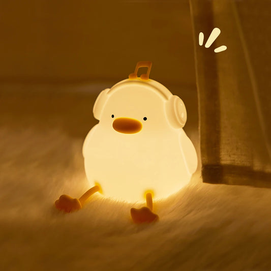 Cute Duck Night Light – Soft Silicone Touch & Warm LED Glow