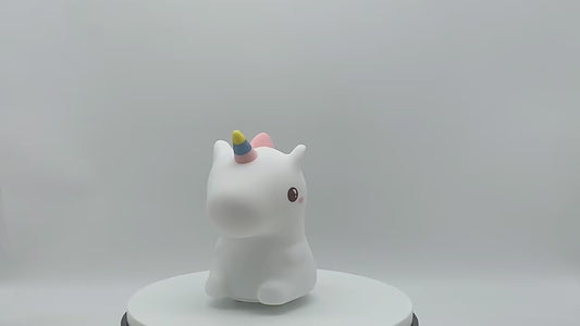 Unicorn Night Light with 1200mAh Battery, Touch Control, Soft Silicone Body